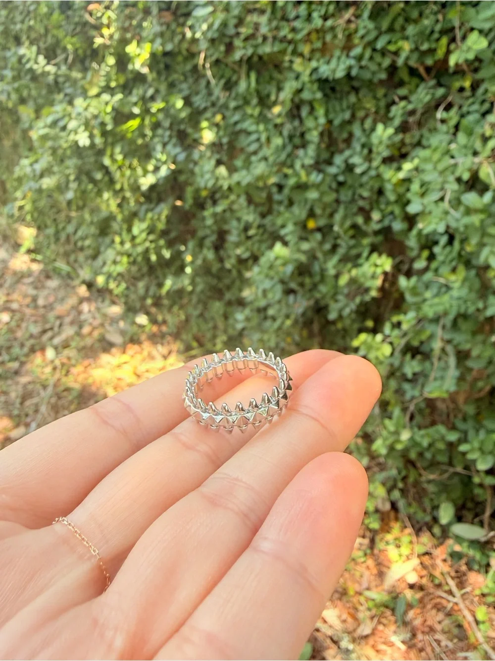 RingsTextured Spike-Detail Women’s Ring - Silver